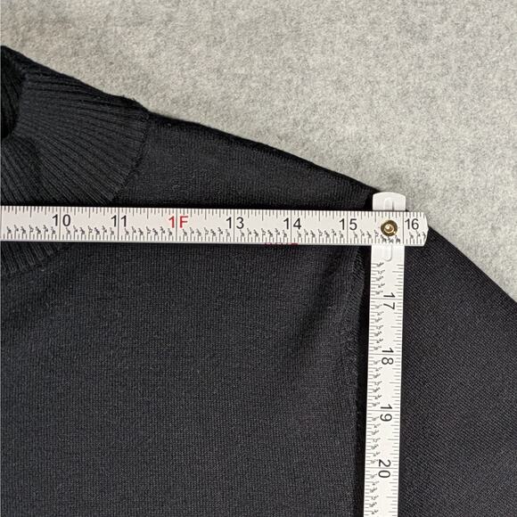 Lennie for Nina Leonard Black Knit Midi Dress L Short Sleeve Pullover Women’s - Picture 9 of 15